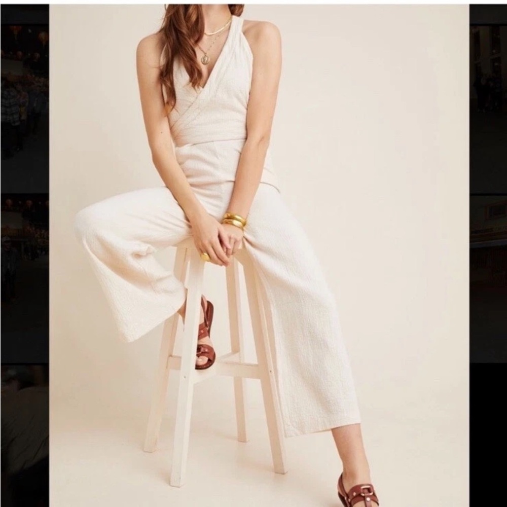 Anthropologie Cream Textured Jacket